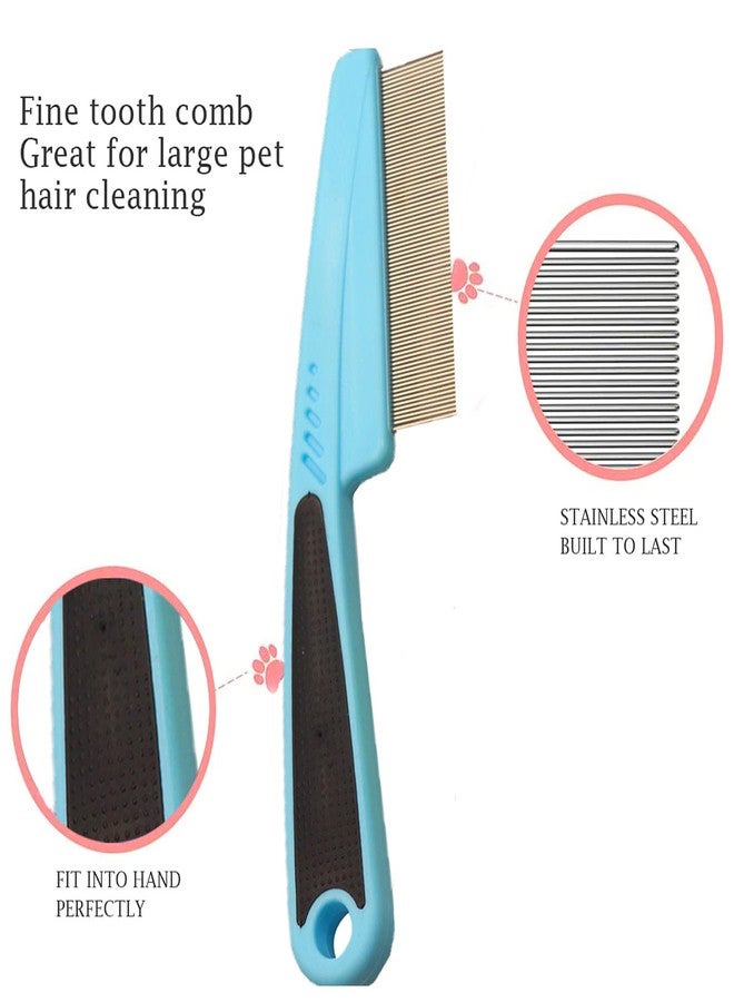 Arbootjin 2 Pcs Pet Grooming Combs - Flea and Lice Remover for Dogs, Cats, and Small Pets (Blue and Green) - Image 4